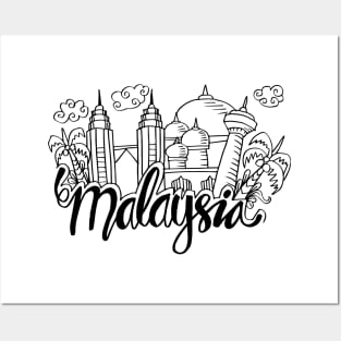 Hand Drawn Symbols Of Malaysia. Posters and Art